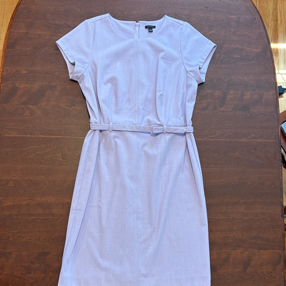 Ann Taylor Light Purple Belted Midi Dress